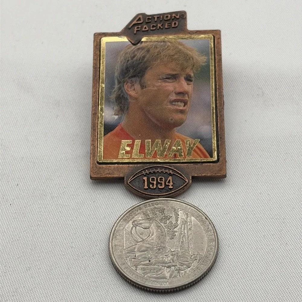 Action Packed John Elway Denver Broncos NFL Football Player Lapel Hat Pin